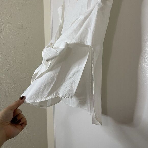 T Alexander Wang button down white cotton tie waist top size XS - Picture 5 of 7